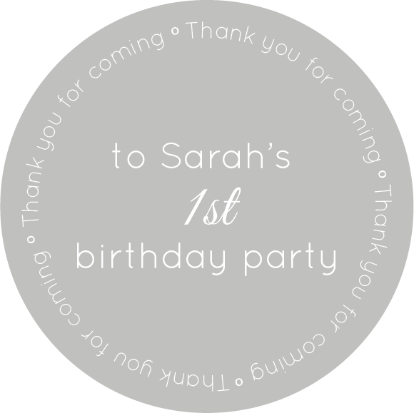 "Thank you for coming" Birthday themed stickers